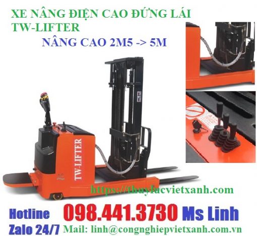 Xe nâng điện cao đứng lái 2m5 đến 5m