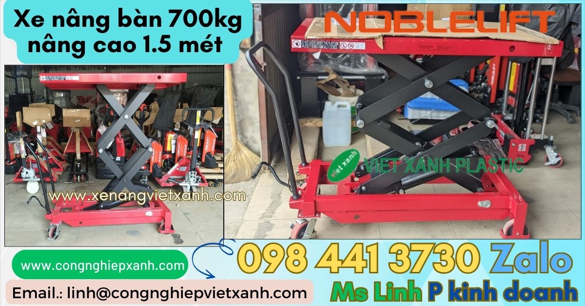 Xe nâng bàn 700kg nâng cao 1m5