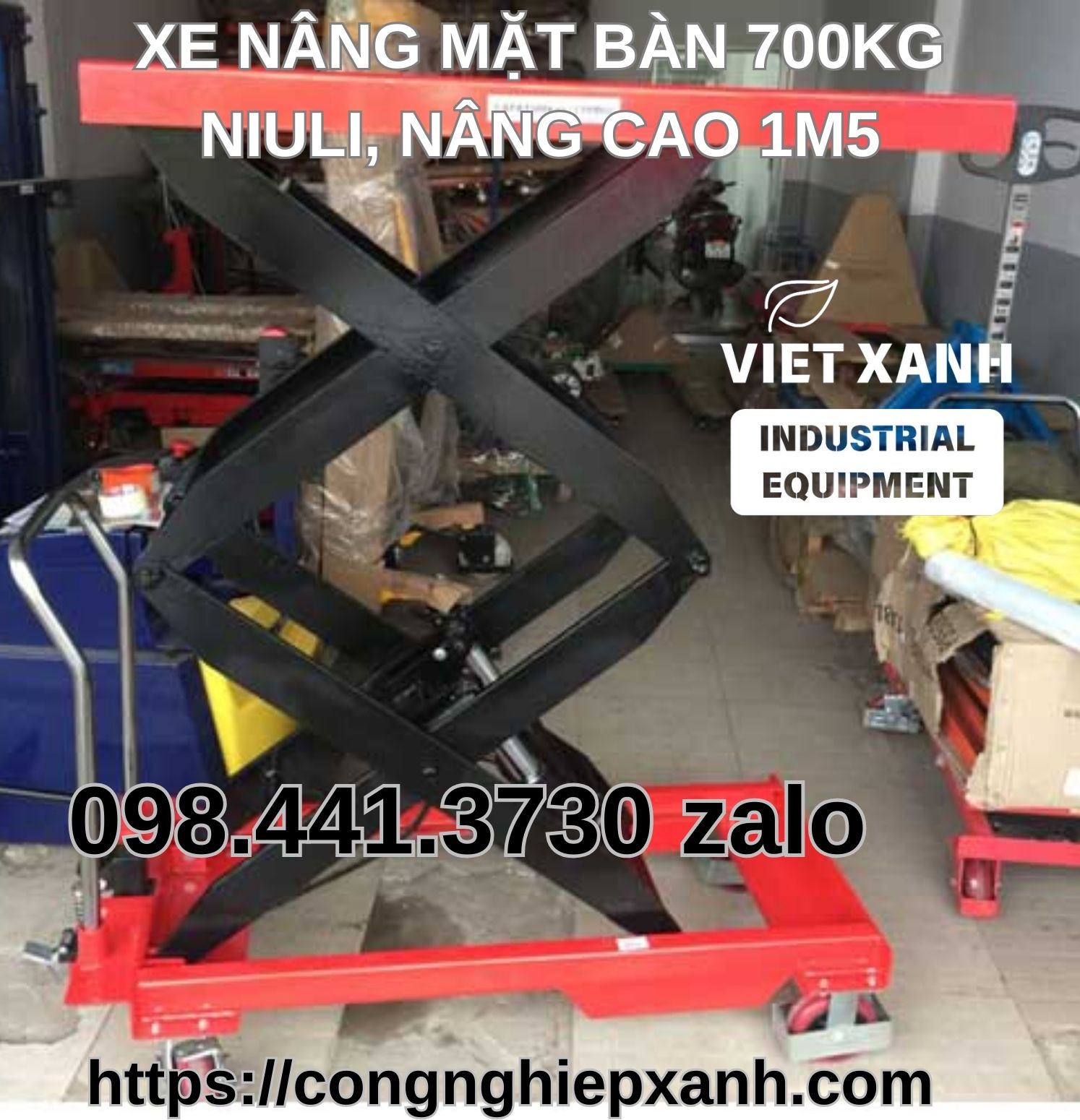 Xe nâng mặt bàn 700kg nâng cao 1m5