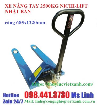 Xe nâng tay 2500kg Nichi-lift Nhật Bản ( 685x1220mm)