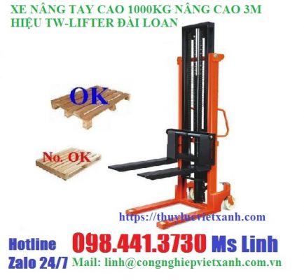 Xe nâng tay cao 1000kg nâng cao 3m hiệu tw-lifter Đài Loan