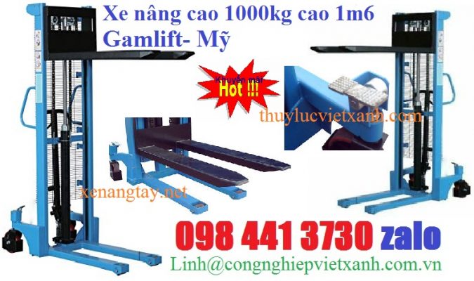 Xe nâng cao 1m6 1000kg