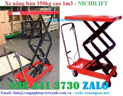 Xe nâng mặt bàn 350kg nâng cao 1m3,