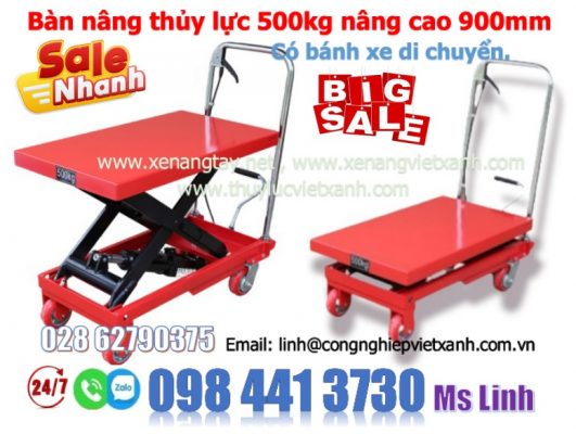 bàn nâng tay thủy lực 500kg