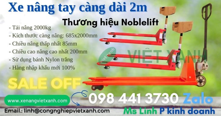 Xe nâng tay sieu dài 685x2000mm