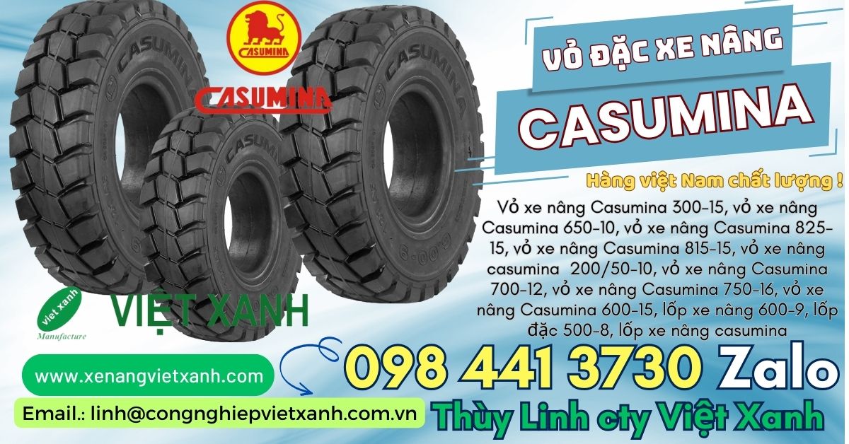 Vỏ xe nâng casumina 6.50-10, 600-9, 700-12