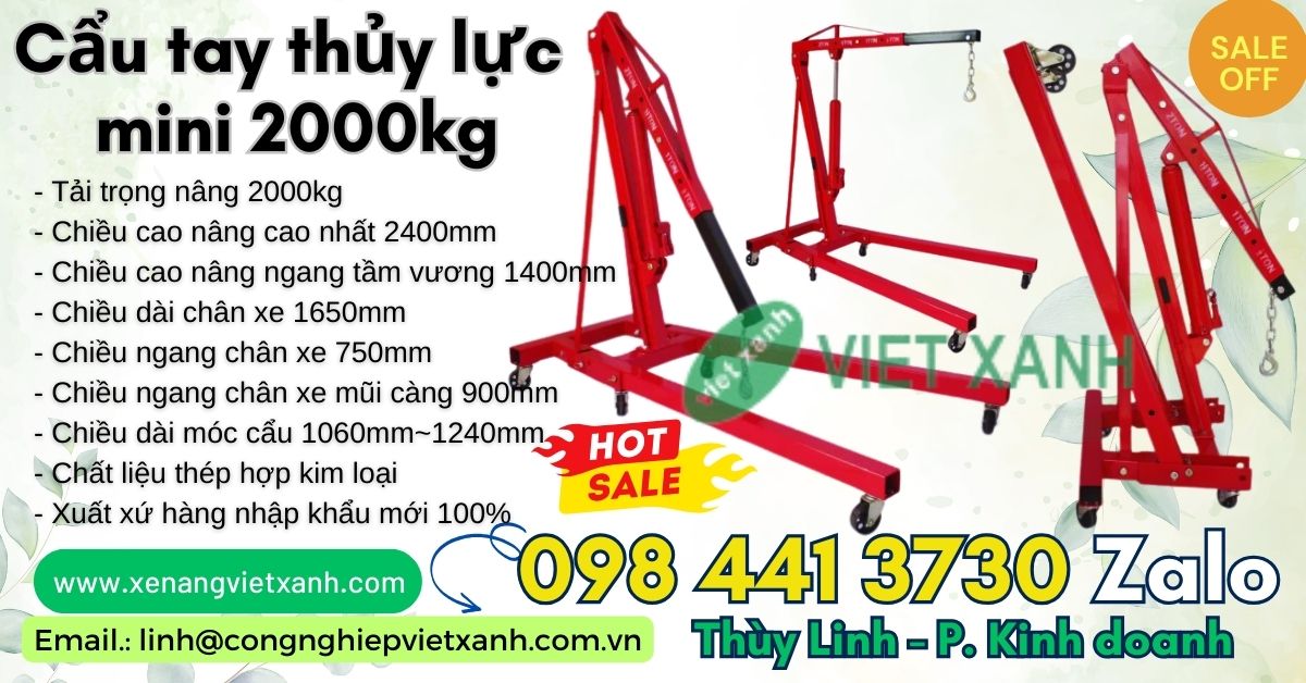 Cẩu tay mini thủy lực 2 tấn