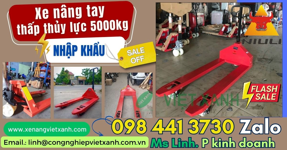 Xe nâng tay thấp thủy lực 5000kg